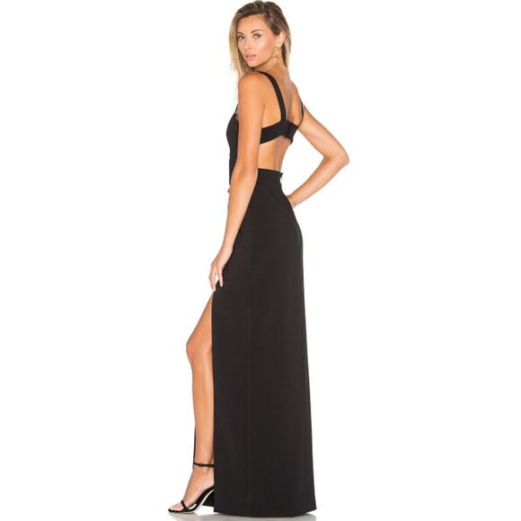 REVOLVE Lovers + Friends Soul Maxi Dress Square Neck Cut-Out Backless Gown Black - Picture 14 of 16